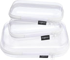 YQBRAO 3-Pack Clear Hard Shell Zipper Case, 1.2mm Heavy-Duty Crush-Proof Travel Makeup Bag, TSA Approved Clear Zipper Pouches, Rigid Toiletry & Diaper Bag Organizer for Toys, Tech & Art Supplies