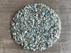 Wholesale Natural Semi Tumbled Aquamarine Gemstone Chips, Crushed Mini Crystals, Undrilled Crystal Chips (Aquamarine, 0.5 Pound)