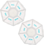 Deke Home - Medicine Pill Organizer with Braille Labeling (2 Pack), 14 Day Pill Boxes, Clear Lids, 2 Week Pill Organizer, Weekly Organizer for Medication Management, Compact, Easy Viewing