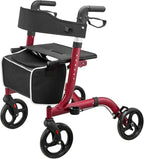 Rollator Walker for Seniors,Adult Walker Aluminum Fold Up,Elderly with Wheels and Seat Adjustable Handle,(