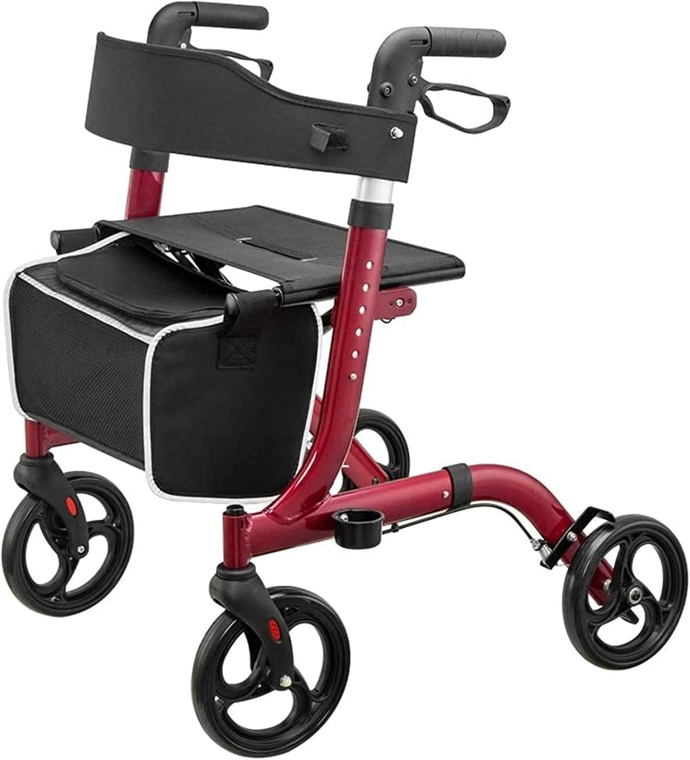 Rollator Walker for Seniors,Adult Walker Aluminum Fold Up,Elderly with Wheels and Seat Adjustable Handle,(