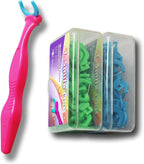 T.Smile Kids Evolutionary Clean Dental Flosser Kit, Child-Sized Handle & Refills, Fluoride Free, for Ages 3+, (Red Handle + 120 Refills)