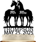 Horses Country Western Wedding Cake Topper Rustic Weddings Cowboy and Cowgirl