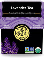 Buddha Teas Organic Lavender Tea - OU Kosher, USDA Organic, CCOF, 18 Bleach-Free Tea Bags