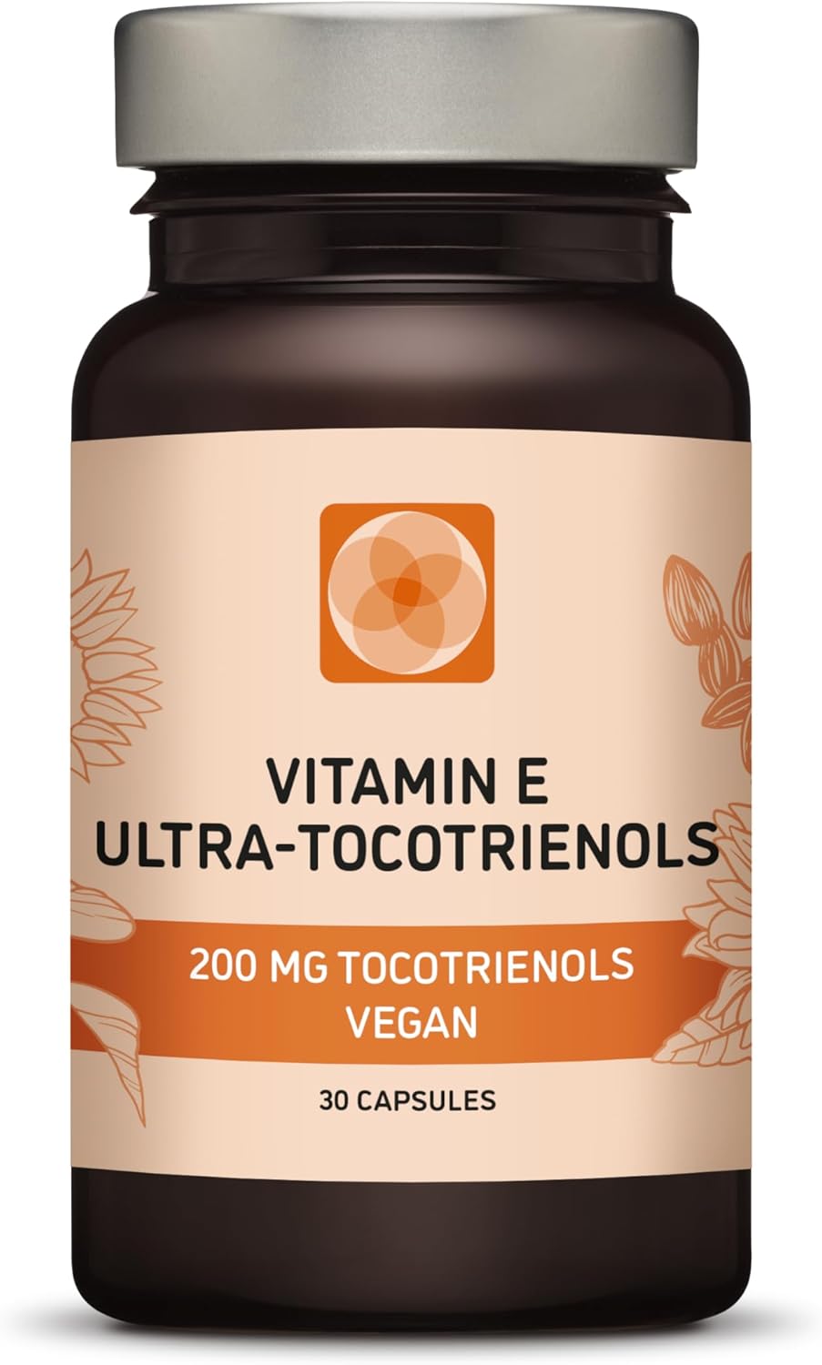 Ultra Tocotrienol 200mg Vitamin E Vegan – All 4 tocotrienols - Alpha Tocotrienol + Beta Tocotrienol + Gamma Tocotrienol + Delta Tocotrienol – No Tocopherols (30)