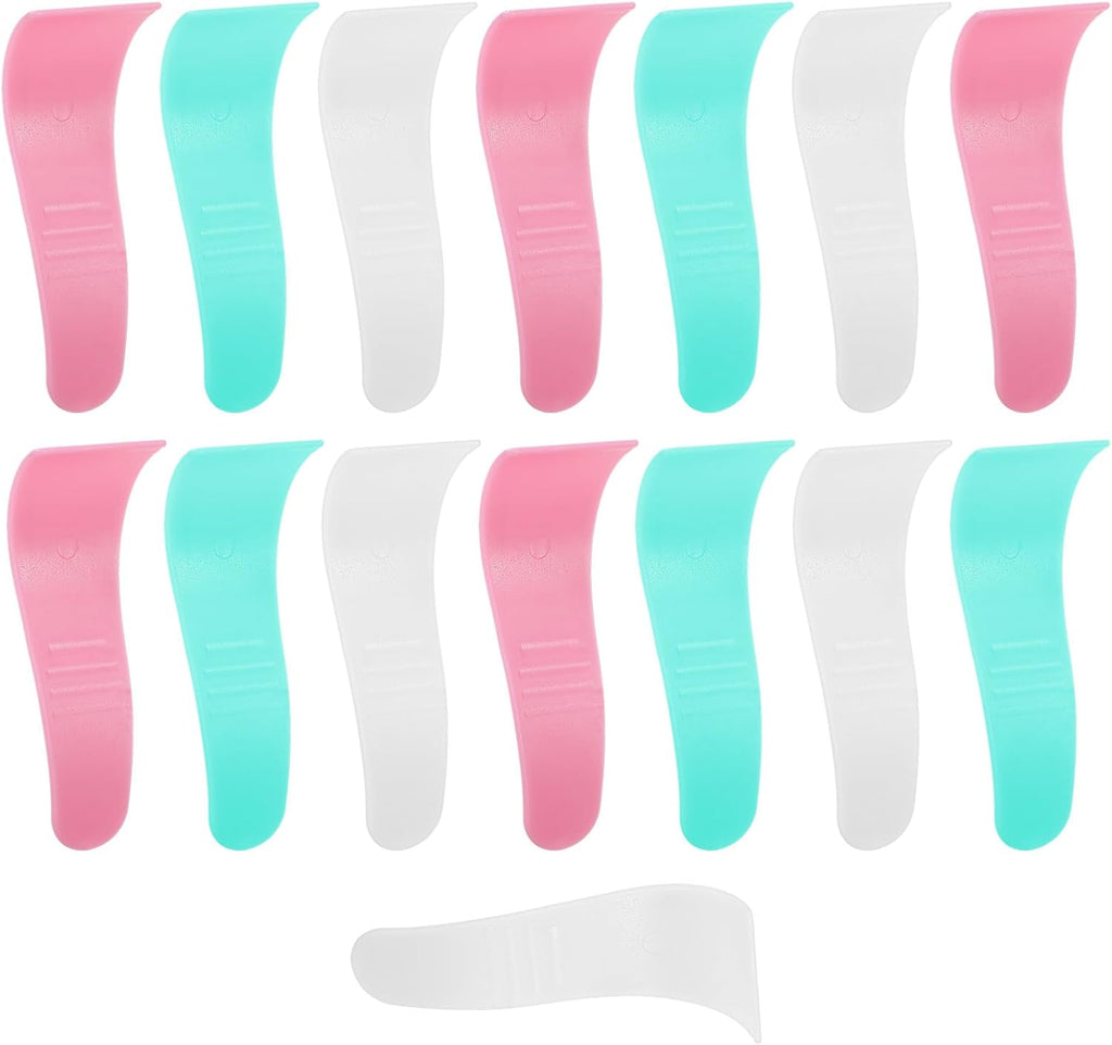 15 Pcs Portable Hair Wax Cleansing Spatulas, Reusable Hair Waxing Removal Applicator Sticks, Plastic Depilatory Creams & Mask Scraper Beauty Tools for Women Men (White, Green, Pink)