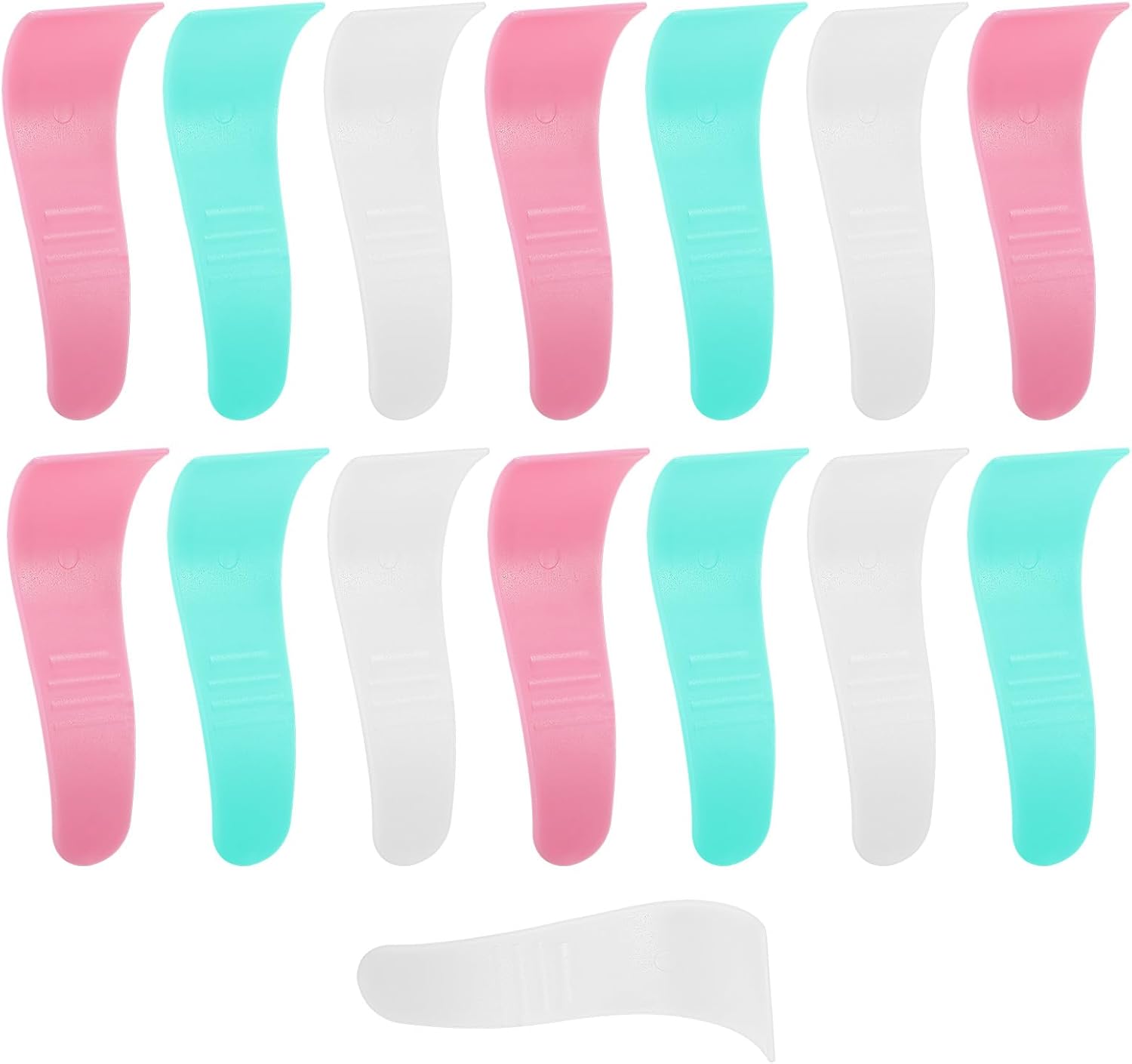 15 Pcs Portable Hair Wax Cleansing Spatulas, Reusable Hair Waxing Removal Applicator Sticks, Plastic Depilatory Creams & Mask Scraper Beauty Tools for Women Men (White, Green, Pink)