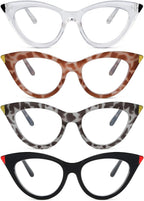 Eyekepper 4 Pack Small Reading Glasses for Women Cat-eye Style Ladies Readers +1.75
