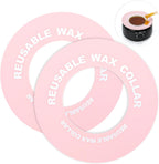 2 PCS Reusable Silicone Wax Collars Fits Most 14 Oz Wax Pot Clean Collars for Wax Warmer Waxing Protection Collars for Esthetician Hair Removal Women Wax Supplies(Pink)