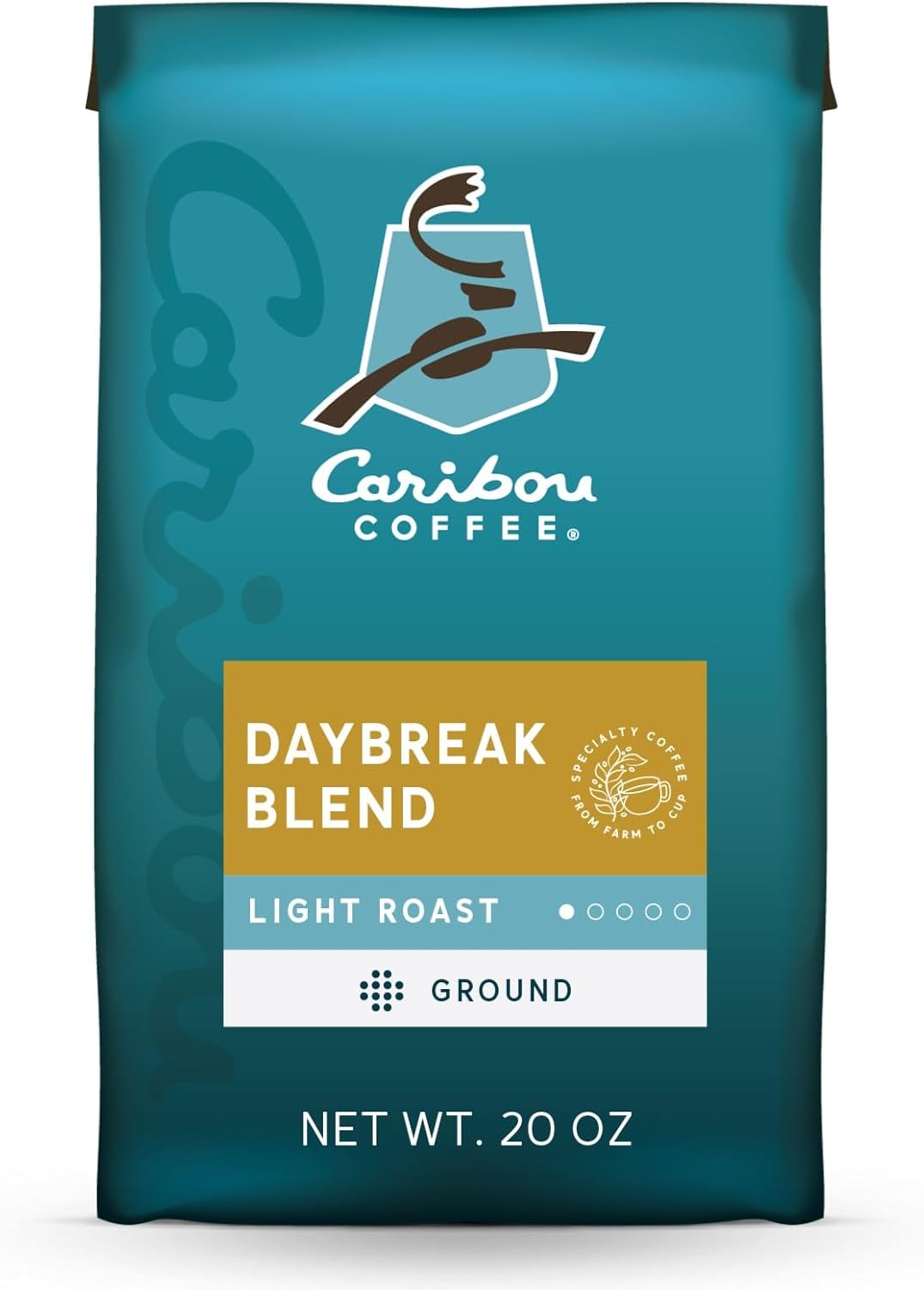 Caribou Coffee, Light Roast Ground Coffee, 100% Arabica Coffee - Daybreak Morning Blend 20 Ounce Bag