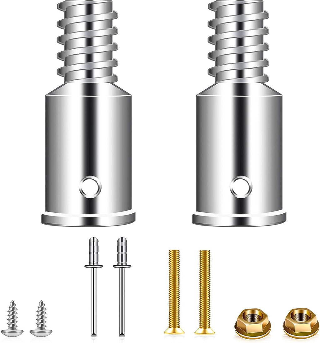 Thread Tip Replacement,Ultra Threaded Tip Repair Kit 1 Inch Extension Pole Adapter Tips Metal Threaded Handle Tips for Mop Broom Brush (1 Inch-2PCS)