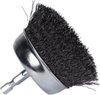 Century Drill & Tool 76221 Coarse Crimped Cup Wire Brush, 2-3/4" – Removes Rust, Paint, Weld Spatter, Cleans Pipes & Fittings, Heat-Treated Steel, Quick-Change Shank