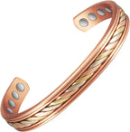 Copper Magnetic Bracelet for Women - Detox Jewelry with 3500 Gauss Magnet, Adjustable Cuff Bangle (T)