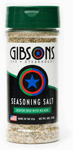Gibsons Steakhouse Seasoning Salt (6 Ounce Jar) – Original Cooking & Grilling Blend of Spices & Seasonings (Salt, Onion & Garlic) - No MSG & Gluten Free
