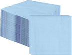 100 pcs 2-Ply Light Blue Napkins Folded 5 x 5 inch Disposable Cocktail Napkins Paper Napkins for Dinner Wedding Party Baby Blue Beverage Napkins