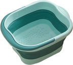 DNCG Folding Foot Bucket, 1/3 Pcs Soaking Bath Basin, PP Foot Bath Basin, Collapsible Footbath Tub With Massaging Rollers And Handle, Soaking Tired Feet, Stress Relief Foot Spa For Family Pedicure