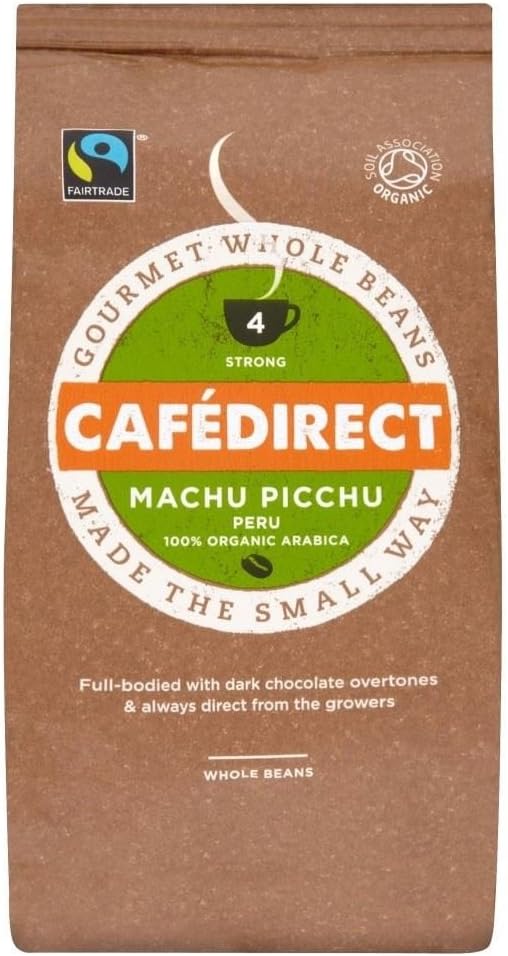 Cafédirect Fairtrade Machu Picchu Organic Coffee Beans (227g) - Pack of 6