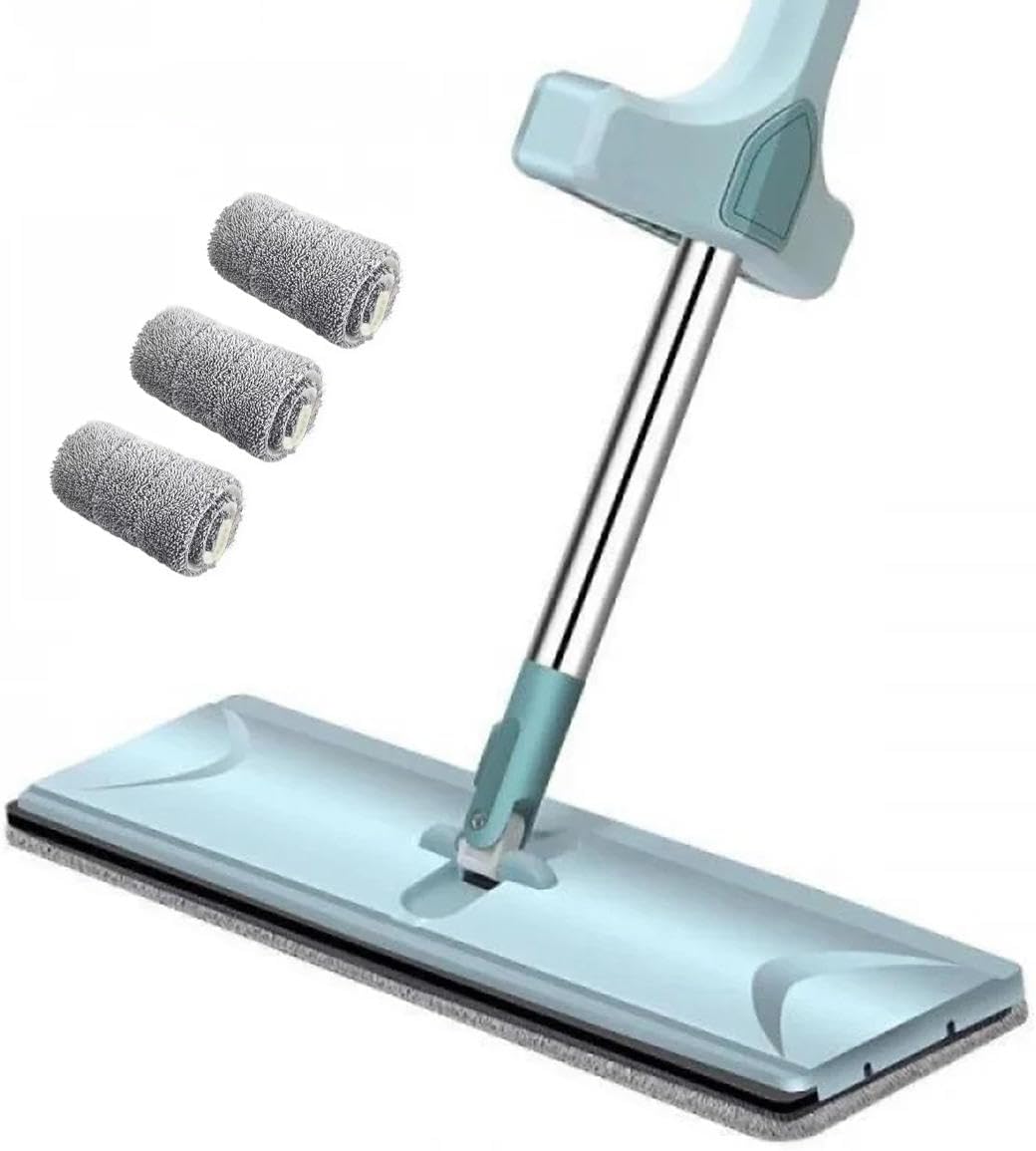 Mop,Flat Mop,Flat Mop with Self Wringer,360 Hands Free Wash Microfiber Floor Mop,Microfiber Mop with 3 Washable Mop Pads,Flat Squeeze Mop for Hardwood Laminate Tile Floor Cleaning