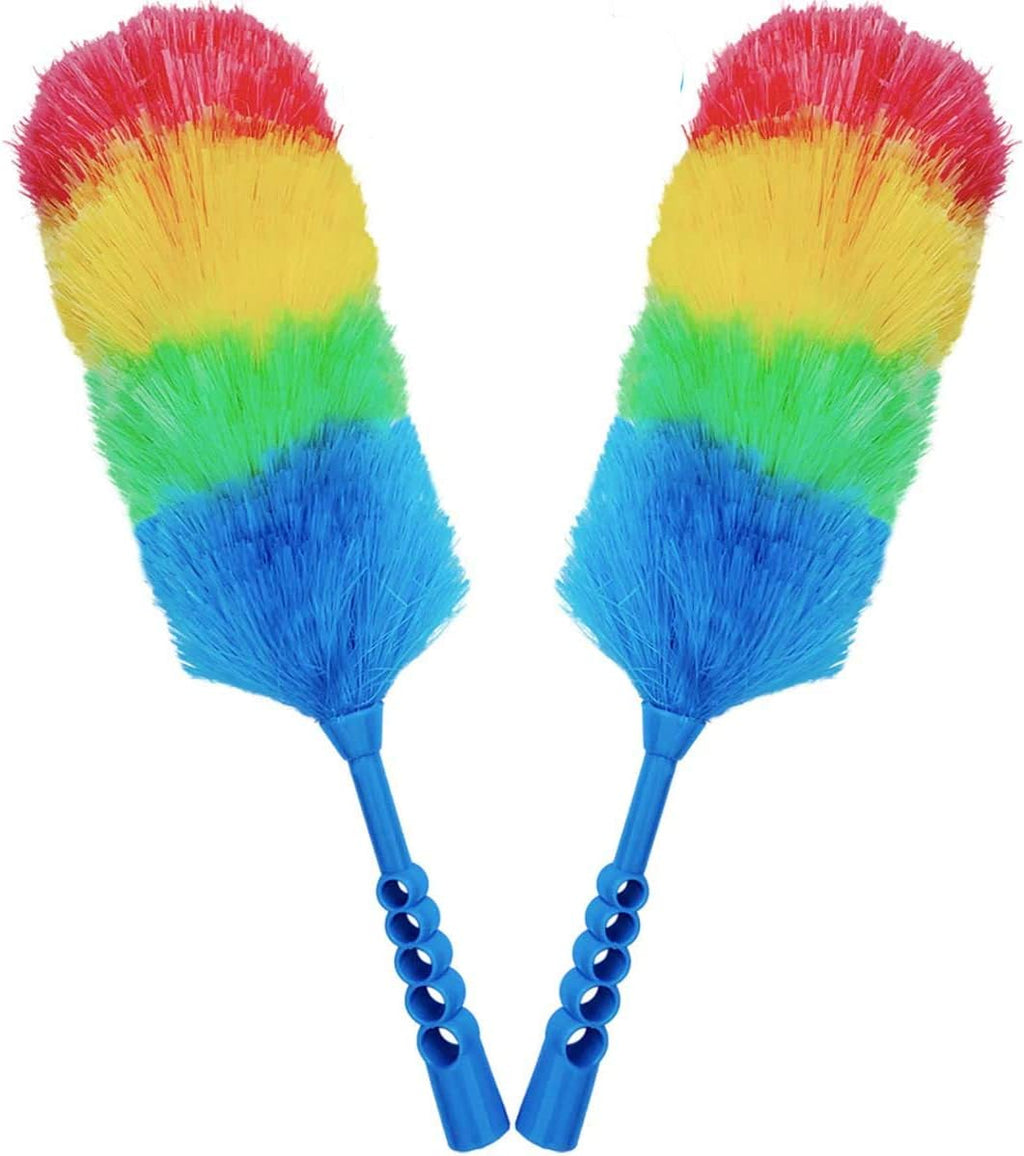 2 Pack Upgrade 19” Static Duster Beandable and Washable - More Fibers Bigger Head Less Loss of Fiber Duster
