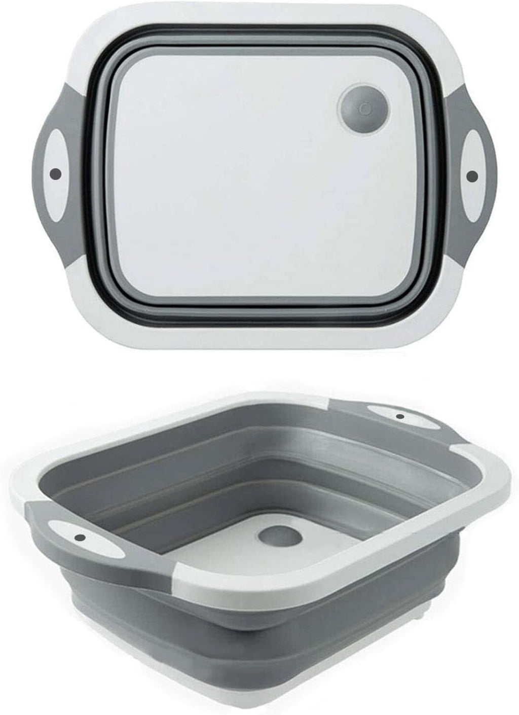 Collapsible Washing Bowl, Multi Function Bowl Drying Rack, Portable Cutting Board, Retractable Drain Washing Basket Basin Vegetable Fruit Tray for for Camping, Picnic, Kitchen