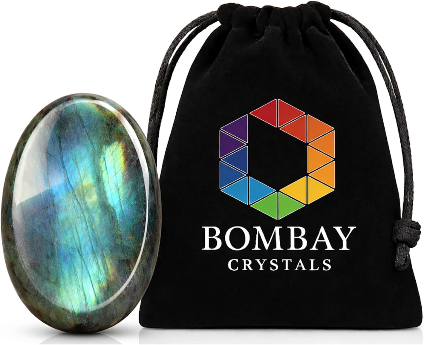 Labradorite Worry Stone – Natural Polished Palm & Thumb Crystal for Stress Relief, Chakra Clarity & Intuition | Travel Mindfulness Gift Stone