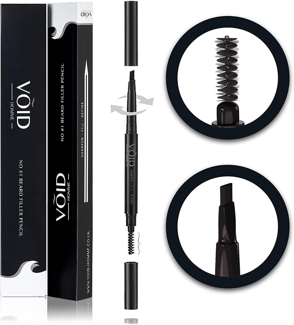 VOID Homme Beard Filler and Pen Kit - Instant Fuller Beard, Easy Liner, Waterproof Marker for Men (Gray)