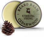 Striking Viking Cedar Beard Balm - Softens & Moisturizes with Beard Butter & Shea - Tames Flyaways with Styling Balm & Cedarwood - 2 Fl Oz Pack of 1, Cedar