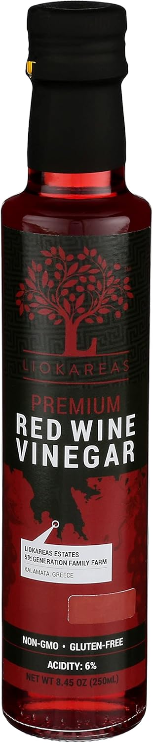 Greek Red Wine Vinegar - Organic - NonGMO - Gluten Free - Paleo - 6% Acidity - Premium