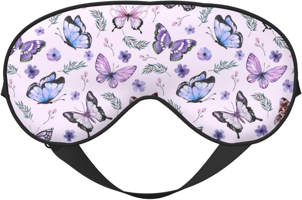 Butterflies Sleep Mask Breathable Soft Eye Mask for Sleep for Women Men Lightweight Eye Cover for Travel, Night Work, Nap, Office