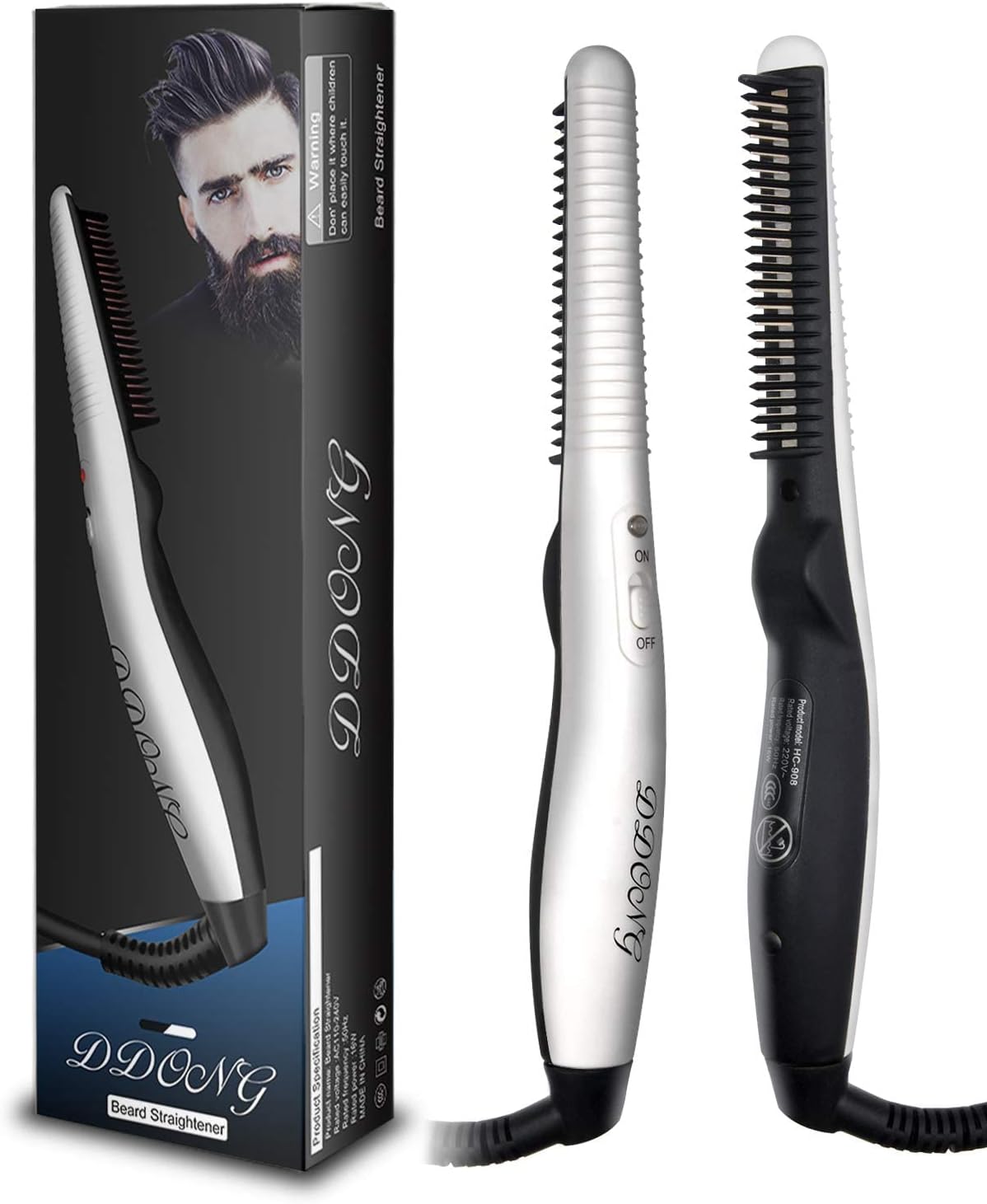 Beard Straightener Comb for Men,Hair Hot Comb,Quick Electric Heated Beard Brush Styler,Travel Portable Styling Comb beard iron, Multifunctional Straightening Brush