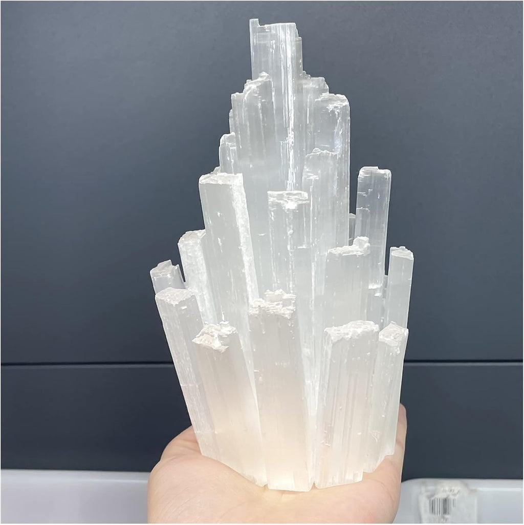 Natural Crystal Rough Natural White Selenite Lamp Holder Crystal Mountain Ornaments Gypsum Quartz Rough Minerals Healing Stone