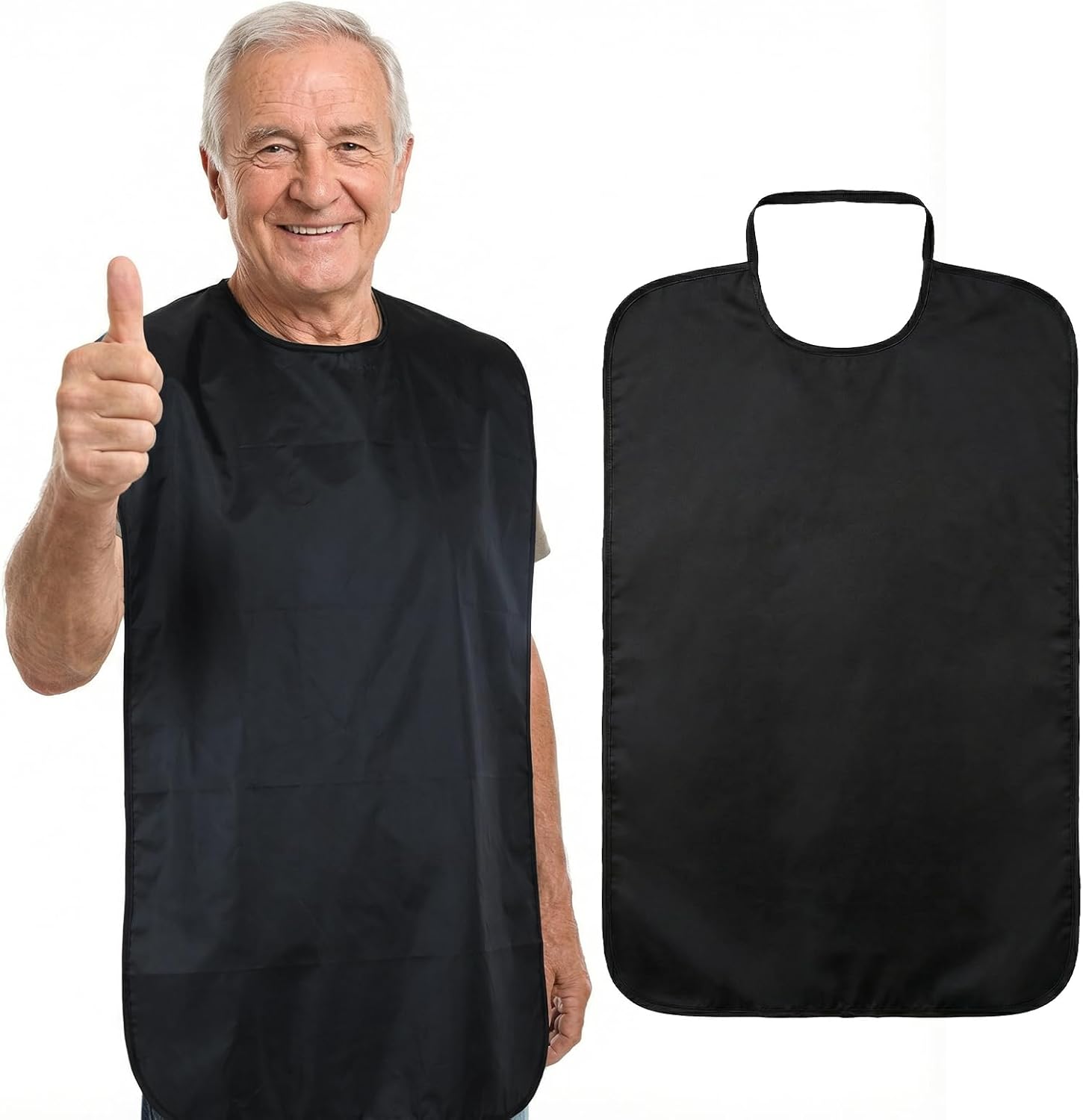 Adult Bibs for Eating Double Layer Waterproof Reusable Clothing Protector Washable Stretchable Large Bibs for Elderly Senior Citizens Men Women Eating