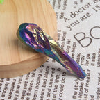 Acxico 1Pcs 100g Titanium Rainbow Aura Lemurian Quartz Crystal Point Healing