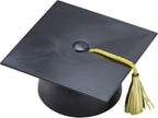 DecoPac Black Grad Cap with Tassels Cake Topper, Elegant Graduation Hat Cake Decoration, Food Safe, Pack of 12 (22422)