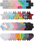 Glitters Pasties Rave Pack Nipple Covers Stickers Disposable Sticky Breast Petals Bra for Women Rave Outfit Party