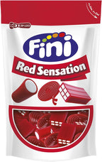 Fini Sensation Red Mix I Variety Mix of Strawberry flavored Gummy Candy in the Shape of Shape of Bricks, Studs and Spirals I 165g 5.82 ounce
