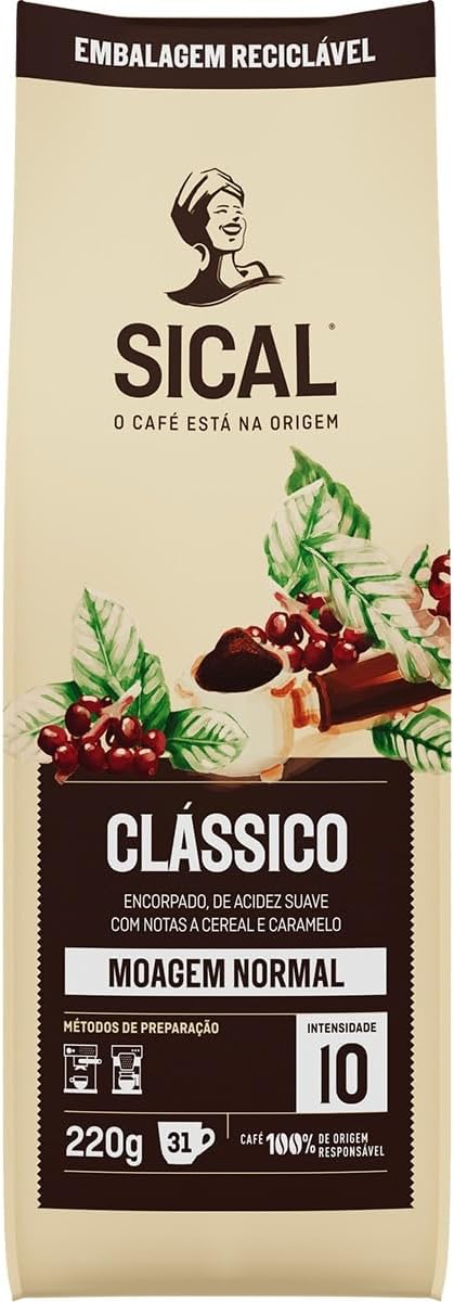 Sical Portuguese Roasted Whole Coffee Beans - 220 grams / 7.7 oz