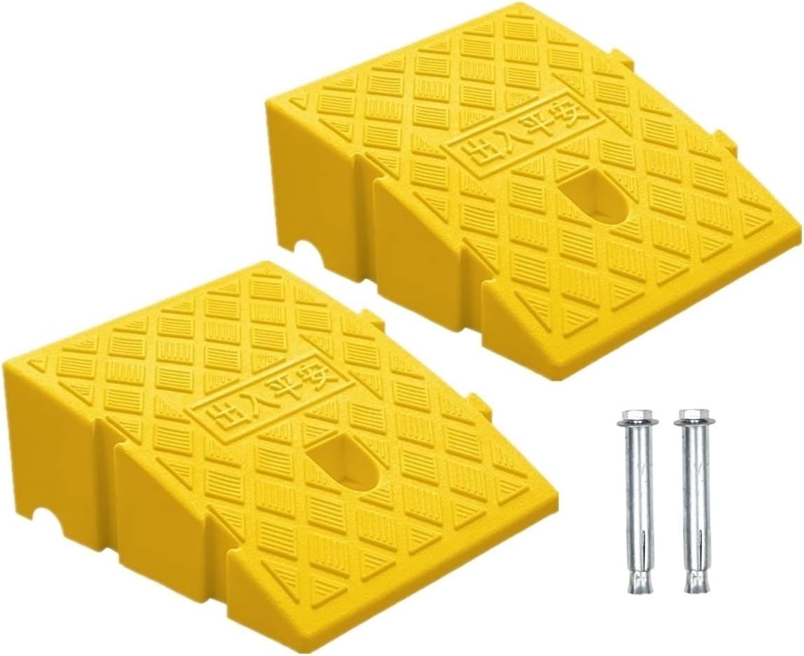 2Pack Curb Ramp, Portable Lightweight Heavy Duty Plastic Driveway Curb Ramps for Low Cars,Motorcycle Ramp,Curb Ramps (5.12 inch High)