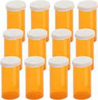 Empty Plastic Pill Bottles with Easy Open Snap Caps (Not Child Resistant), Prescription Medication Vials, Clear Containers Pill Cases Organizers (8 Dram, 12pcs)