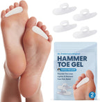 Dr. Frederick's Original Hammer Toe Corrector Gels - 2 Pairs - All-Day Relief for Crooked & Overlapping Toes - Soft Cushioning - Symptomatic Support for Toe Alignment - White - 1 Loop Design