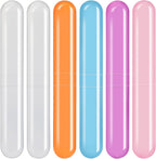 6 Pack Travel Toothbrush Case, Breathable Portable Toothbrush Holder, Plastic Toothbrush Cover Container for Traveling, Bathroom, School, Home, Business, Camping