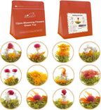LWXLJMJZC－12 Unique Varieties Blooming Green Tea Ball | Jasmine Flowering Tea | Individual Pack with Flowers－Gifts For Tea Lovers