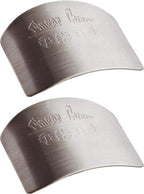 Finger Guard for Safe to Slice Cutting Vegetables Fruit- 2PCS, 304 Stainless Steel Finger Hand Protector Kitchen Tool Guard, Present for Thanksgiving, Wife, Mothers, Children;