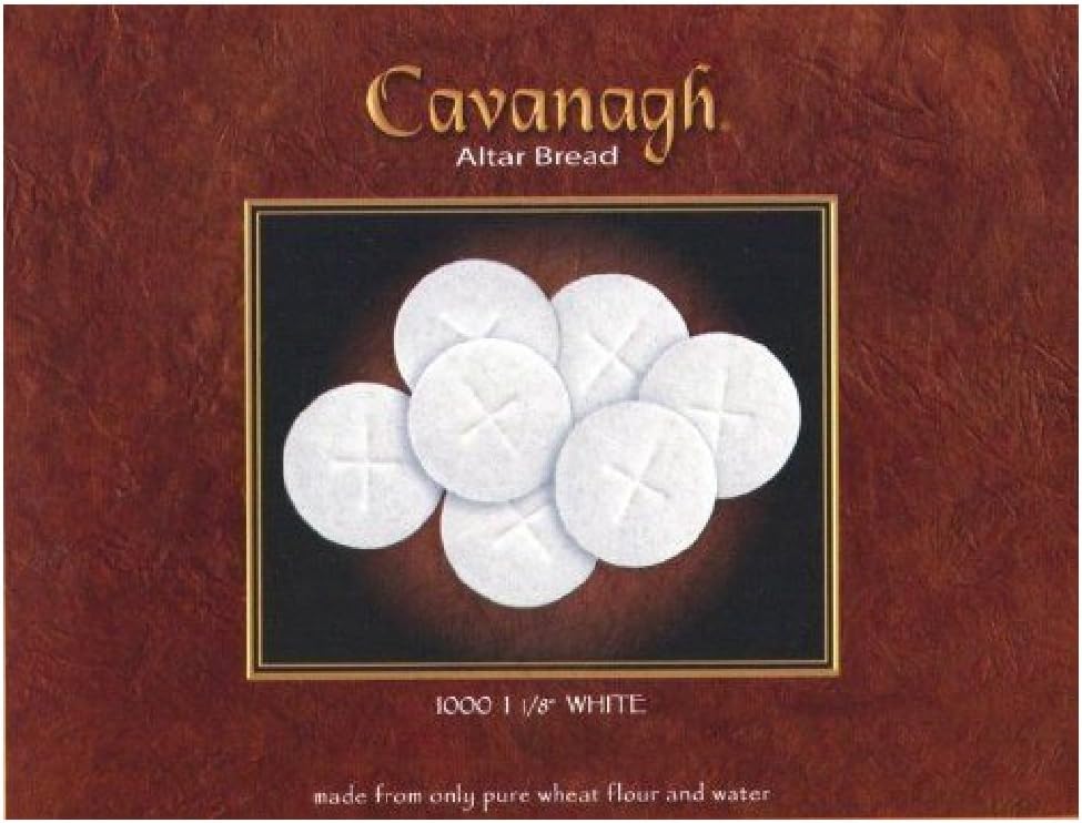Cavanagh White Altar Communion Bread 1 1/8" (1000 Count) - Box of Thin Bread with Round Cross Design for Church Ceremonies & Altar – Perfect Church Supplies - Celebrating the Body of Christ