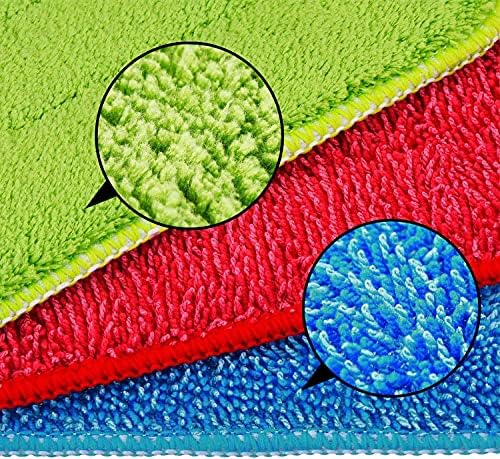 Microfiber Replacement Mop Pads, 18" x 6" Wet & Dry Home & Commercial Cleaning Refills, Colorful Reusable Floor Mop Pads, Washable Floor Cleaning Pads, 6 Pack