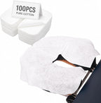 100-Pack Disposable Microfiber Face Cradle Covers – Ultra Soft, Latex-Free & Non-Sticking Headrest Protection for Spa Massage Tables and Chairs