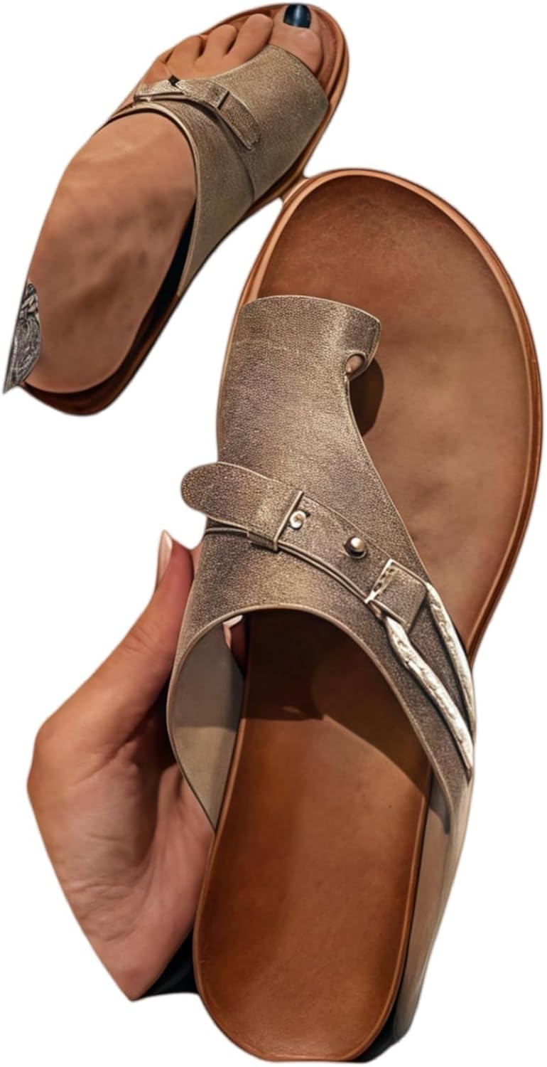 Women's Bunion Sandals with Arch Support Orthopedic Correctors Slip-On Breathable Casual Beach Shoes for Summer Soft Sole Travel Sandals for Bunions