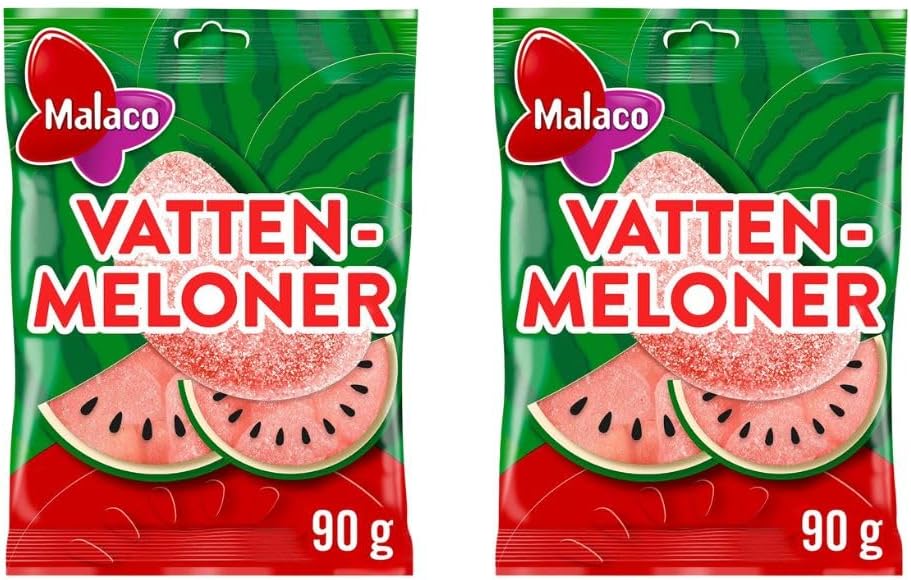 Vattenmeloner (Watermelon) Swedish Gummy Candy by MalacoSE (2 pack)