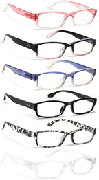 JOSCHOO 6 Pack Computer Reading Glasses for Women and Men with Comfortable Spring Hinges for Men and Womens Readers