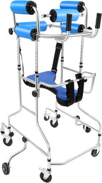 Adult Standing Walker, Elderly Rehabilitation Standing Frame, 220lbs Multi-Functional Lower Limb Training Standing Walker, Portable Medical Standing Aid with Adjustable Height and Width